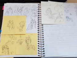 Size: 4032x3024 | Tagged: safe, artist:bigshot232, character:lyra heartstrings, character:princess celestia, character:princess luna, character:rarity, character:spike, character:spitfire, oc, oc:anon, oc:filly anon, banana, drinking, flying, food, lined paper, photo, traditional art
