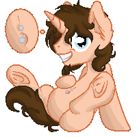 Size: 200x200 | Tagged: safe, artist:dr-whiskey, oc, oc only, oc:ponder cloud, animated, belly button, bellyring, facial hair, goatee, grin, hooves, navel fetish, piercing, smiling, solo, underhoof