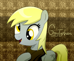 Size: 1800x1500 | Tagged: safe, artist:graytyphoon, character:derpy hooves, species:pegasus, species:pony, clothing, female, mare, scarf, signature, solo