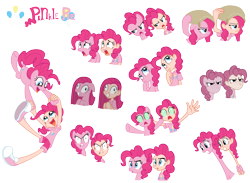 Size: 4500x3300 | Tagged: safe, artist:trinityinyang, character:pinkamena diane pie, character:pinkie pie, species:human, species:pony, collage, converse, cute, diapinkes, discorded, expressions, female, human ponidox, humanized, lip bite, ponidox, solo