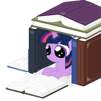 Size: 350x350 | Tagged: safe, artist:tomdantherock, character:twilight sparkle, species:pony, species:unicorn, animated, book, book fort, cute, female, filly, filly twilight sparkle, gif, glowing horn, hnnng, magic, open mouth, reading, simple background, smiling, solo, telekinesis, transparent background, twiabetes, younger