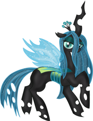 Size: 694x900 | Tagged: safe, artist:rayodragon, character:queen chrysalis, species:changeling, changeling queen, female, simple background, solo, transparent background