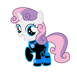 Size: 1152x1152 | Tagged: safe, artist:motownwarrior01, character:sweetie belle, blue lantern, blue lantern corps, crossover, dc comics, female, green lantern, green lantern (comic), simple background, solo, transparent background, wristband