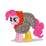 Size: 150x150 | Tagged: safe, artist:tomdantherock, character:pinkie pie, animated, blep, cute, eyes closed, female, horses doing horse things, simple background, smiling, solo, sprite, tongue out, transparent background, turkey