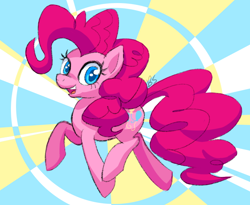 Size: 732x600 | Tagged: safe, artist:ponett, character:pinkie pie, species:earth pony, species:pony, female, looking at you, mare, signature, solo