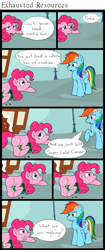 Size: 1024x2448 | Tagged: safe, artist:inurantchan, character:pinkie pie, character:rainbow dash, newbie artist training grounds, box, comic, cookie, food, frown, prone