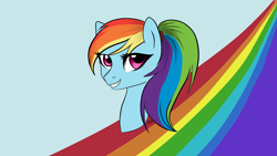 Size: 1920x1080 | Tagged: safe, artist:chickenbrony, character:rainbow dash, female, ponytail, solo