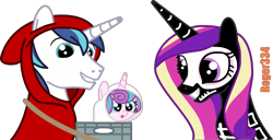 Size: 3697x1895 | Tagged: safe, artist:roger334, character:princess cadance, character:princess flurry heart, character:shining armor, clothing, costume, e.t., happy, nightmare night, simple background, skeleton costume, transparent background, vector