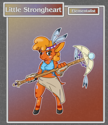 Size: 1688x1950 | Tagged: safe, artist:brownie-bytes, character:little strongheart, species:anthro, species:unguligrade anthro, crossover, fantasy class, final fantasy, solo