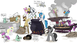 Size: 1920x1080 | Tagged: safe, artist:aemantaslim, artist:ailynd, artist:andreathehedgehog0, artist:brainflowcrash, artist:living_dead, artist:strangersaurus, character:derpy hooves, character:dj pon-3, character:fluttershy, character:lyra heartstrings, character:octavia melody, character:rainbow dash, character:scootaloo, character:sweetie belle, character:twilight sparkle, character:twilight sparkle (alicorn), character:vinyl scratch, oc, species:alicorn, species:earth pony, species:pegasus, species:pony, species:unicorn, bath, butt, carrot, cauldron, cooking, drawpile disasters, female, filly, fire, food, fork, frying pan, mare, plot, potato, salt, turkey, undead, zombie