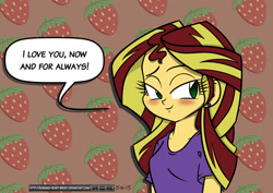 Size: 1024x724 | Tagged: safe, artist:burning-heart-brony, character:sunset shimmer, equestria girls:rainbow rocks, g4, my little pony: equestria girls, my little pony:equestria girls, blushing, female, solo, wholesome