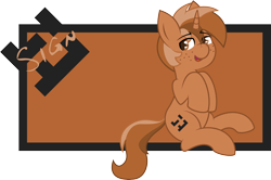 Size: 5143x3416 | Tagged: safe, artist:plone, oc, oc only, oc:sign, species:pony, species:unicorn, cutie mark, freckles, simple background, sitting, smiling, solo, transparent background, vector