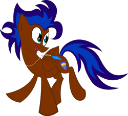 Size: 1024x931 | Tagged: safe, artist:bluey, artist:miroslav46, oc, oc only, oc:nimble wing, species:pegasus, species:pony, jewelry, male, necklace, open mouth, solo