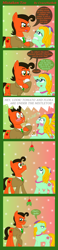 Size: 1432x6224 | Tagged: safe, artist:crazynutbob, oc, oc only, oc:flora peace, oc:tomato sandwich, absurd resolution, bandana, business suit, chocolate, comic, food, hearth's warming, holly, holly mistaken for mistletoe, hot chocolate, jewelry, marshmallow, necklace