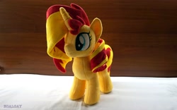 Size: 2048x1279 | Tagged: safe, artist:egalgay, character:sunset shimmer, species:pony, handmade, irl, photo, plushie, solo, toy