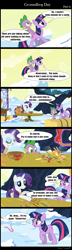 Size: 640x2220 | Tagged: safe, artist:bredgroup, edit, edited screencap, screencap, character:rarity, character:spike, character:twilight sparkle, species:dragon, comic:groundhog day, episode:winter wrap up, g4, my little pony: friendship is magic, comic, groundhog day, screencap comic
