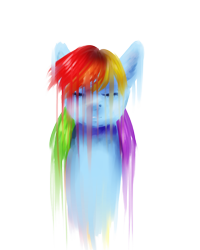 Size: 2400x3000 | Tagged: safe, artist:maria-fly, character:rainbow dash, female, melting, solo
