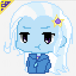 Size: 509x512 | Tagged: safe, artist:starwantrix, character:trixie, my little pony:equestria girls, chibi, cursor, cute, female, pouting, solo
