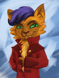 Size: 2000x2600 | Tagged: safe, artist:kovoranu, character:capper dapperpaws, species:abyssinian, species:anthro, my little pony: the movie (2017), cat, clothing, male, solo