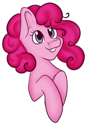 Size: 2943x4198 | Tagged: safe, artist:beashay, character:pinkie pie, species:earth pony, species:pony, absurd resolution, bust, female, lip bite, mare, portrait, simple background, smiling, solo, transparent background