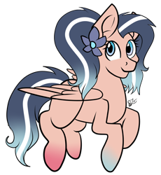 Size: 1024x1112 | Tagged: safe, artist:beashay, oc, oc only, oc:linai, species:pegasus, species:pony, cute, female, flower, flower in hair, mare, simple background, solo, transparent background