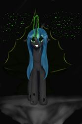 Size: 1000x1500 | Tagged: safe, artist:ruanshi, character:queen chrysalis, species:changeling, throne