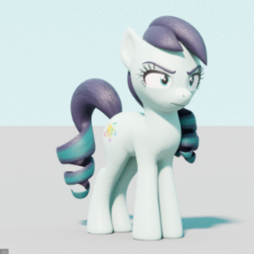 Size: 512x512 | Tagged: safe, artist:therealdjthed, character:coloratura, species:earth pony, species:pony, 3d, 3d model, angry, animated, blender, cycles, cycles render, female, gif, mare, model:djthed, plot, rara, solo, talking