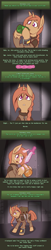 Size: 500x2464 | Tagged: safe, artist:romanrazor, oc, oc only, oc:sierra scorch, species:pony, species:unicorn, fallout equestria, clothing, cyoa, fallout, female, knife, long ears, magic, pipbuck, stablequest, text, weapon