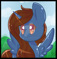 Size: 1024x1048 | Tagged: safe, artist:twily-star, oc, oc only, oc:headlong flight, species:alicorn, species:pony, commission, female, mare, rule 63, solo, watermark, ych result