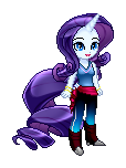 Size: 114x152 | Tagged: safe, artist:sakuyamon, character:rarity, species:human, clothing, female, humanized, pixel art, pony coloring, simple background, solo, sprite, tailed humanization, tank top, transparent background