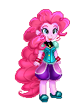 Size: 115x155 | Tagged: safe, artist:sakuyamon, character:pinkie pie, species:human, female, humanized, pixel art, pony coloring, simple background, solo, sprite, tailed humanization, transparent background