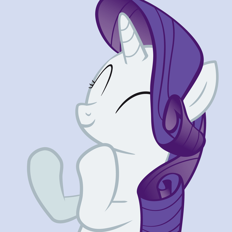 Size: 770x770 | Tagged: safe, artist:mihaaaa, character:rarity, species:pony, species:unicorn, animated, clapping, clapping ponies, eyes closed, female, gif, mare, simple background, solo
