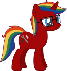 Size: 3748x4000 | Tagged: safe, artist:jeremeymcdude, oc, oc only, oc:skittle sweet, species:pony, species:unicorn, rainbow hair, show accurate, simple background, solo, transparent background, vector