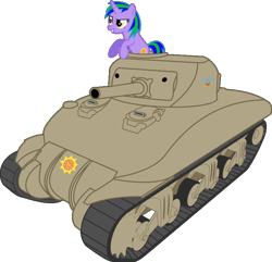 Size: 802x772 | Tagged: safe, artist:jeremeymcdude, oc, oc only, oc:shimmer starr, m4 sherman, show accurate, simple background, solo, tank (vehicle), transparent background, vector