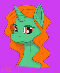 Size: 2100x2550 | Tagged: safe, artist:darnelg, oc, oc only, oc:emerald isle, bust, profile, simple background, solo