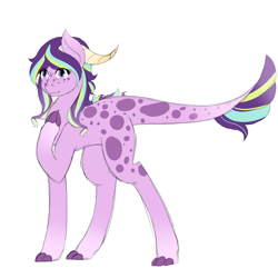 Size: 5000x5000 | Tagged: safe, artist:mah521, oc, oc only, oc:star nix, parent:spike, parent:starlight glimmer, parents:sparlight, species:dracony, absurd resolution, female, hybrid, interspecies offspring, offspring, simple background, solo, white background
