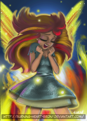 Size: 1500x2100 | Tagged: safe, artist:burning-heart-brony, character:sunset shimmer, episode:my past is not today, equestria girls:rainbow rocks, g4, my little pony: equestria girls, my little pony:equestria girls, clothing, eyes closed, female, human coloration, open mouth, scene interpretation, singing, solo