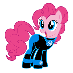 Size: 1536x1536 | Tagged: safe, artist:motownwarrior01, character:pinkie pie, species:pony, blue lantern, female, green lantern, simple background, solo, transparent background