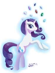 Size: 647x859 | Tagged: safe, artist:alipes, character:rarity, species:pony, species:unicorn, female, gem, mare, rearing, simple background, solo, transparent background