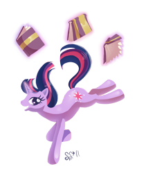 Size: 778x911 | Tagged: safe, artist:alipes, character:twilight sparkle, character:twilight sparkle (unicorn), species:pony, species:unicorn, g4, book, female, happy, magic, mare, simple background, solo, telekinesis, that pony sure does love books, transparent background
