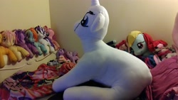 Size: 4160x2340 | Tagged: safe, artist:ponylover88, character:rarity, species:pony, absurd resolution, huge, irl, photo, plushie, wip