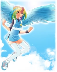 Size: 588x743 | Tagged: safe, artist:zoe-productions, character:rainbow dash, converse, humanized, shoes, winged humanization