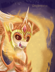 Size: 1400x1854 | Tagged: safe, artist:redheadfly, character:daybreaker, character:princess celestia, species:alicorn, species:pony, episode:a royal problem, g4, my little pony: friendship is magic, armor, female, mare, solo