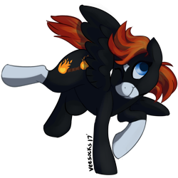 Size: 1024x1024 | Tagged: safe, artist:veesocks, oc, oc only, oc:fireykiss, species:pegasus, species:pony, cute, fire, leap, simple background, solo, transparent background