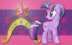Size: 2560x1600 | Tagged: safe, artist:alicehumansacrifice0, artist:ooklah, artist:pageturner1988, artist:sairoch, edit, character:twilight sparkle, species:crystal pony, species:pony, big crown thingy, crystallized, cutie mark, element of magic, female, jewelry, regalia, solo, wallpaper, wallpaper edit