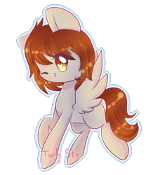 Size: 988x1081 | Tagged: safe, artist:twily-star, oc, oc only, species:pegasus, species:pony, chibi, female, mare, one eye closed, simple background, solo, transparent background, wink
