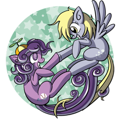 Size: 600x619 | Tagged: safe, artist:xkappax, character:derpy hooves, character:screwball, species:pegasus, species:pony, female, hoofbump, mare