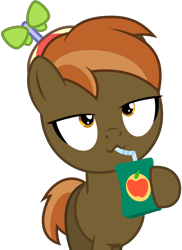 Size: 5000x6879 | Tagged: safe, artist:lahirien, character:button mash, species:earth pony, species:pony, .ai available, absurd resolution, button's adventures, jananimations, juice, juice box, male, simple background, straw, transparent background, vector, vector trace