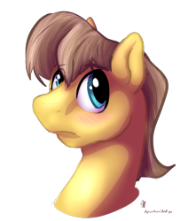 Size: 1027x1164 | Tagged: safe, artist:hoodoo, character:caramel, species:earth pony, species:pony, bust, male, profile, signature, simple background, solo, stallion, transparent background