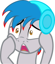 Size: 3824x4422 | Tagged: safe, artist:gray-gold, oc, oc only, oc:the living tombstone, species:pony, absurd resolution, headphones, simple background, solo, transparent background, vector